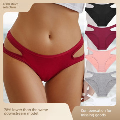 FINETOO cotton briefs, sexy pure lust, hot waist, hollow non-lace pants, new foreign trade hot selling