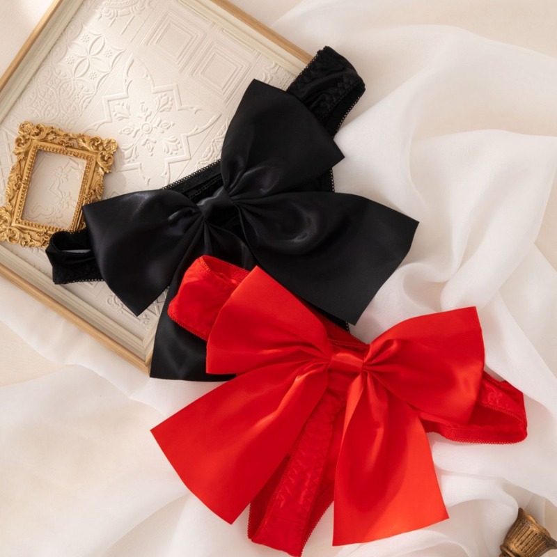 Internet celebrity big bow women's underwear ice silk low waist Japanese underwear feminine