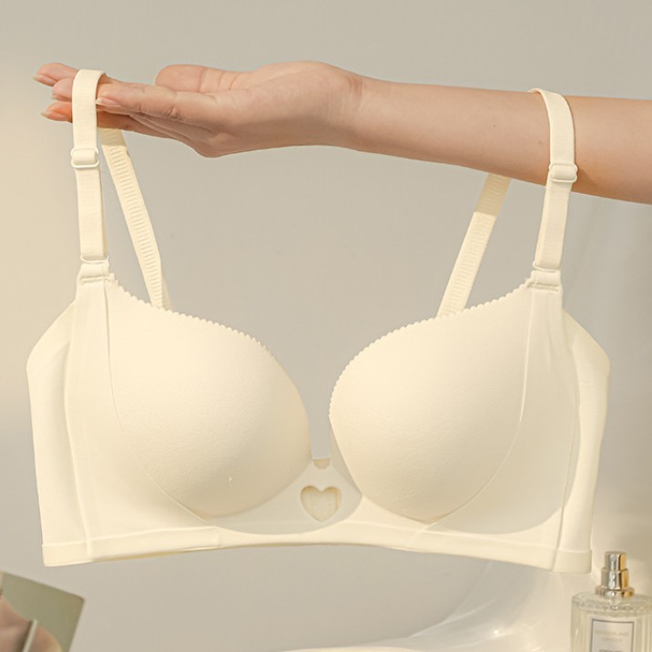 Small breasts are gathered together to reveal a naked feeling, soft support underwear for women, seamless top support, anti-sagging, breast reduction, peach cup bra