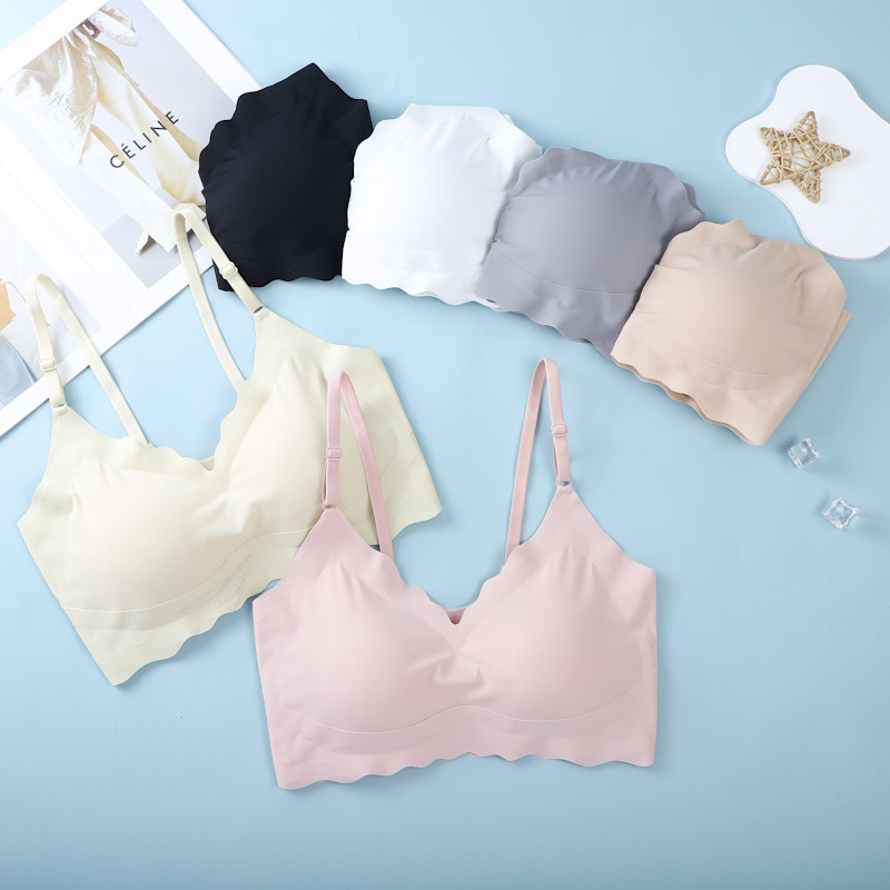 One-piece ice silk thin style seamless no steel ring push-up large size breast-retracting sling beautiful back sports bra women's bra