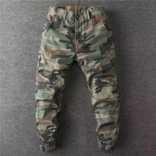 Can be returned and exchanged in second batch, American retro overalls, men's camouflage pants, wear-resistant, stain-resistant, casual trousers with leggings and small feet