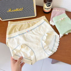 Sweet, creamy girly candy, fresh, seamless, high-elasticity, wavy edges, comfortable, skin-friendly, high-looking women's underwear