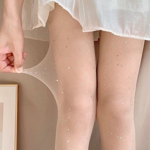 Thin glitter dots star stockings white pure desire b silver stockings beautiful legs black stockings skin beautifying stockings sequined stockings