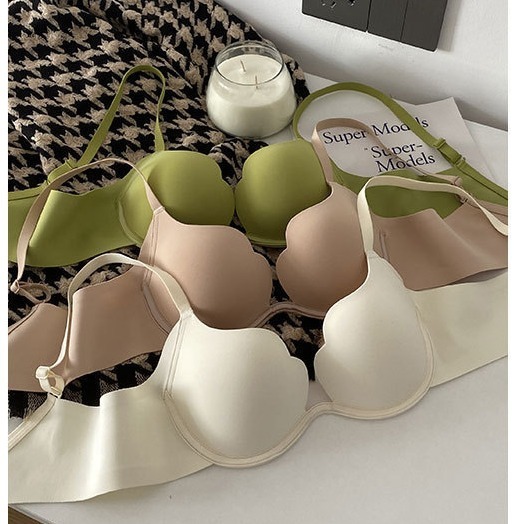 Yunsen Latex Small Breast Push Up Bra Women's Thin Sexy Deep V Top Supporting Secondary Breast Anti-Sagging Bra