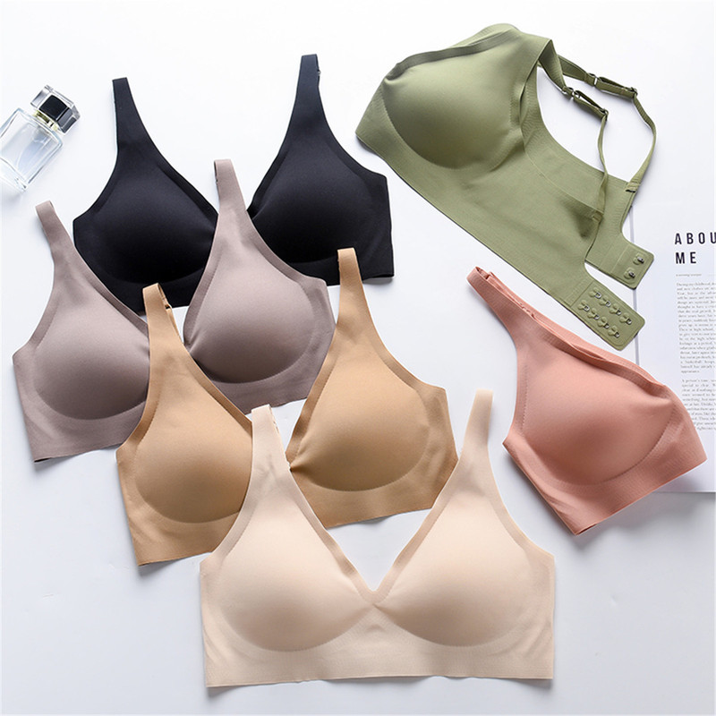 Cross-border jelly seamless underwear for women, French sexy, wire-free, small breast push-up, secondary breast adjustment bra