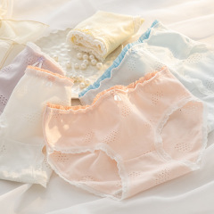 Category A baby cotton underwear women's 5A full pants antibacterial pure cotton breathable antibacterial crotch sweet mid-waist hip student underwear