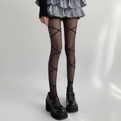 Ballet tie bow stockings pure desire ballet style hot girl slimming tattoo ultra-thin bottoming stockings