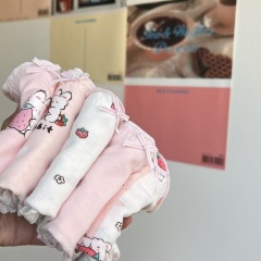 Ka Meow Illustrator's Original Girls' Underwear Back-to-School Season Pink Rabbit Breathable Cotton 5A Antibacterial Briefs Women