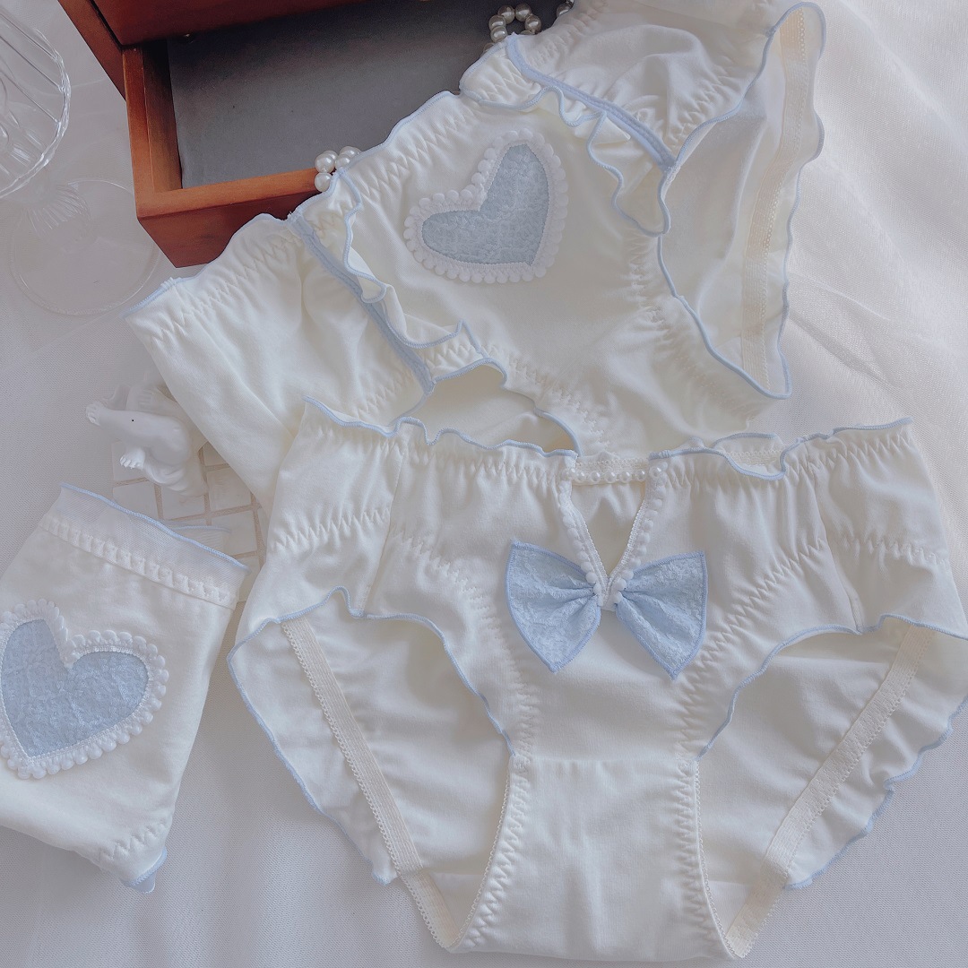Women's underwear wholesale girls Japanese cream cotton cute fairy briefs mid-waist ruffled lace comfortable