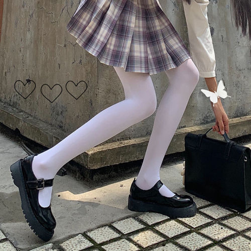 White stockings female loli student Lolita Lolita socks Japanese girl milk white uniform mask pantyhose