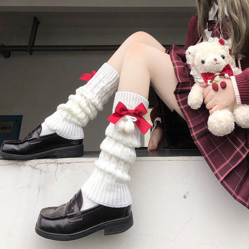 Japanese y2k piles of socks for women's mid-calf autumn and winter hot girl subculture college style knitted jk calf covers to keep warm