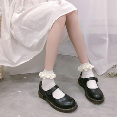 Lolita socks women's mid-calf spring and summer thin stockings women's solid color cotton socks long socks jk socks