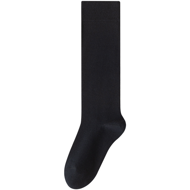 Calf socks for women in spring and autumn pure cotton black white pressure slim knee-length jk stockings Japanese half stockings