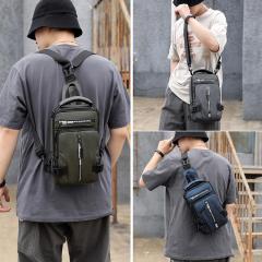 Cross-border exclusive new men's multifunctional chest bag, fashionable and casual shoulder crossbody bag, waterproof space cloth small backpack