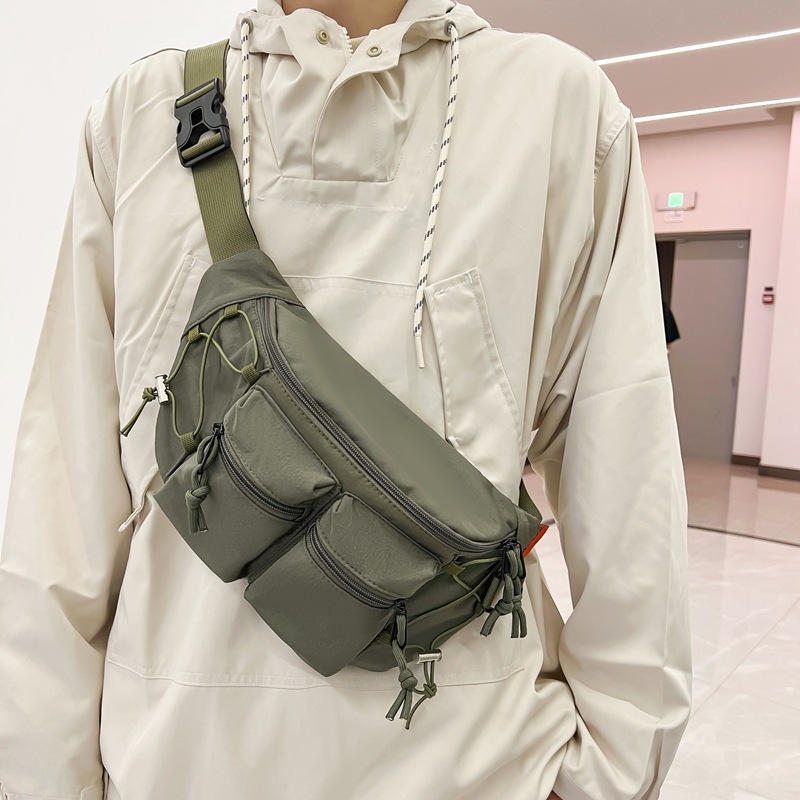 Spring new Korean style workwear chest bag for men and women with multiple pockets, fashionable and personalized cycling crossbody bag for leisure sports