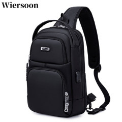 New single shoulder crossbody bag, men's trendy chest bag, multi-functional waterproof casual travel bag, password lock, anti-theft small backpack