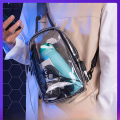 Amazon's new PVC chest bag, transparent waterproof shoulder bag, USB charging technology, cross-border fashion trend crossbody bag