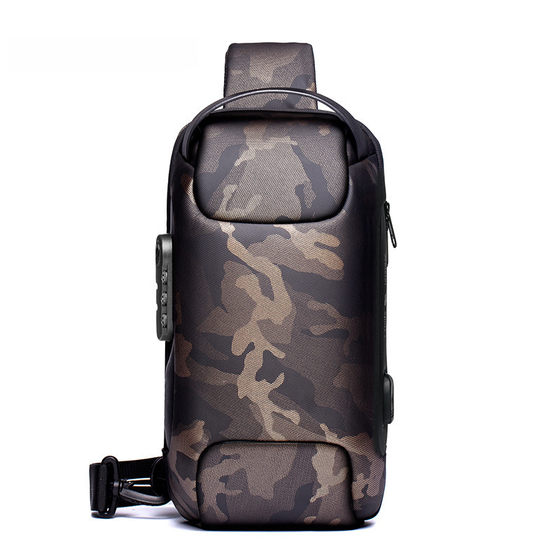 Chest bag shoulder bag men's password crossbody bag black large capacity sports motorcycle bag shoulder crossbody men's chest bag