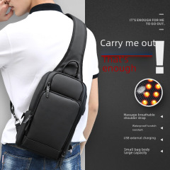 Chest bag men's large capacity Korean style trendy men's bag business casual shoulder bag multi-functional crossbody bag small backpack