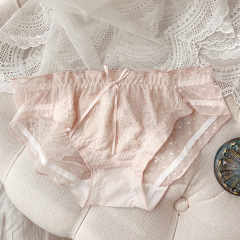 Japanese candy solid color light and breathable jacquard mesh lace sweet, cute, comfortable and sexy hip-covering underwear