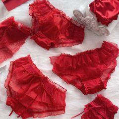 Zodiac Year Underwear Women's Red Lace Cotton Sweet Japanese Milk Silk Girls' Briefs