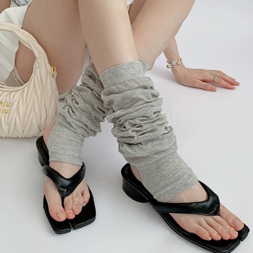 Foot stepping socks for women, summer thin over-the-knee long leg sets, gray pile socks, spring and autumn calf socks