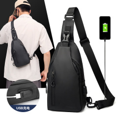 Men's bag new outdoor large capacity men's chest bag fashion simple casual trendy shoulder crossbody bag