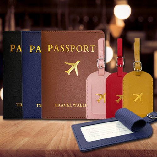 Cross-border ready-made luggage tag passport holder set luggage tag passport holder passport set