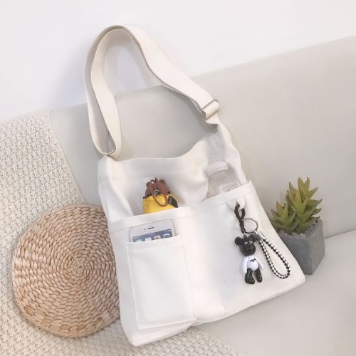 Canvas bag customized new Korean style crossbody bag large capacity women's book canvas bag shoulder bag student class bag