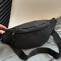 Fashion cross-border men's and women's waist bag, shoulder bag, chest bag, waterproof outdoor travel bag, solid color coin mobile phone bag