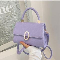 2024 cross-border niche portable small square bag, versatile and fashionable one-shoulder crocodile pattern baguette bag