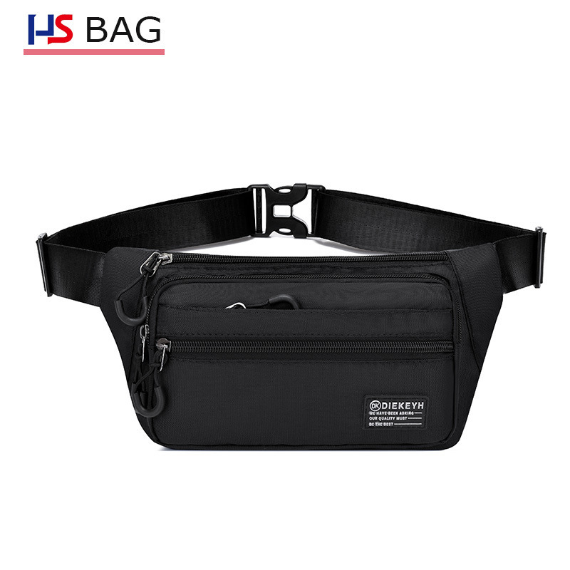 New trendy brand waist bag outdoor casual crossbody bag men's chest bag Korean version water-repellent multi-layer sports waist bag