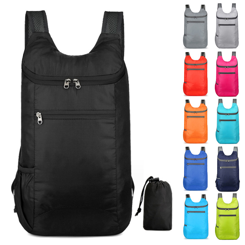 Lightweight waterproof folding bag, colorful student school bag, outdoor large capacity sports backpack
