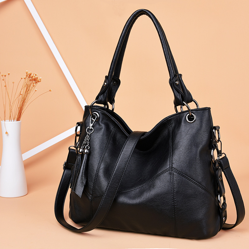 Women's bag spring and summer new handbag tassel soft leather large bag foreign trade fashion cross-body shoulder bag