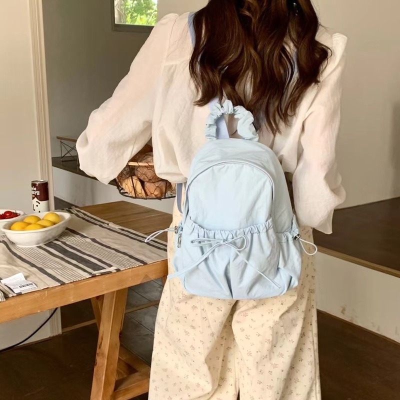 2024 New Korean Niche Nylon Backpack Travel Outdoor Backpack Lightweight Versatile Large Capacity Student School Bag
