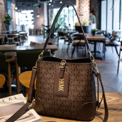 Bags Women's Korean Bucket Bag Internet Celebrity Popular Printed Shoulder Bag Fashionable and Versatile High-end Niche Crossbody Bag