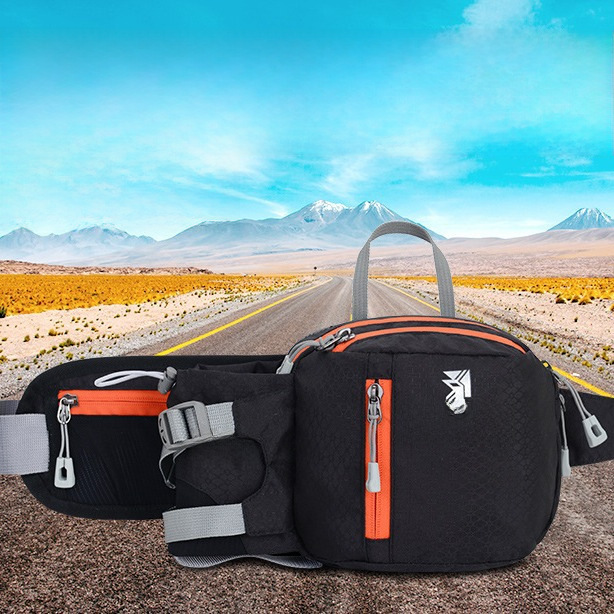 Men's casual waist bag, fashionable sports running backpack, fitness night running hydration bag, sports mountaineering hiking bag