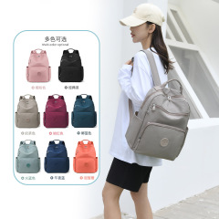 Versatile women's backpack, water-repellent nylon bag, large-capacity outdoor travel bag, trendy commuter student school bag
