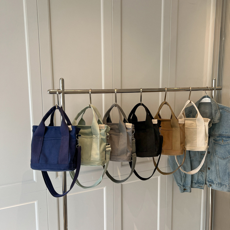 Large-capacity bags canvas bag women's new shoulder portable class commuting tote bag cloth bag crossbody bag