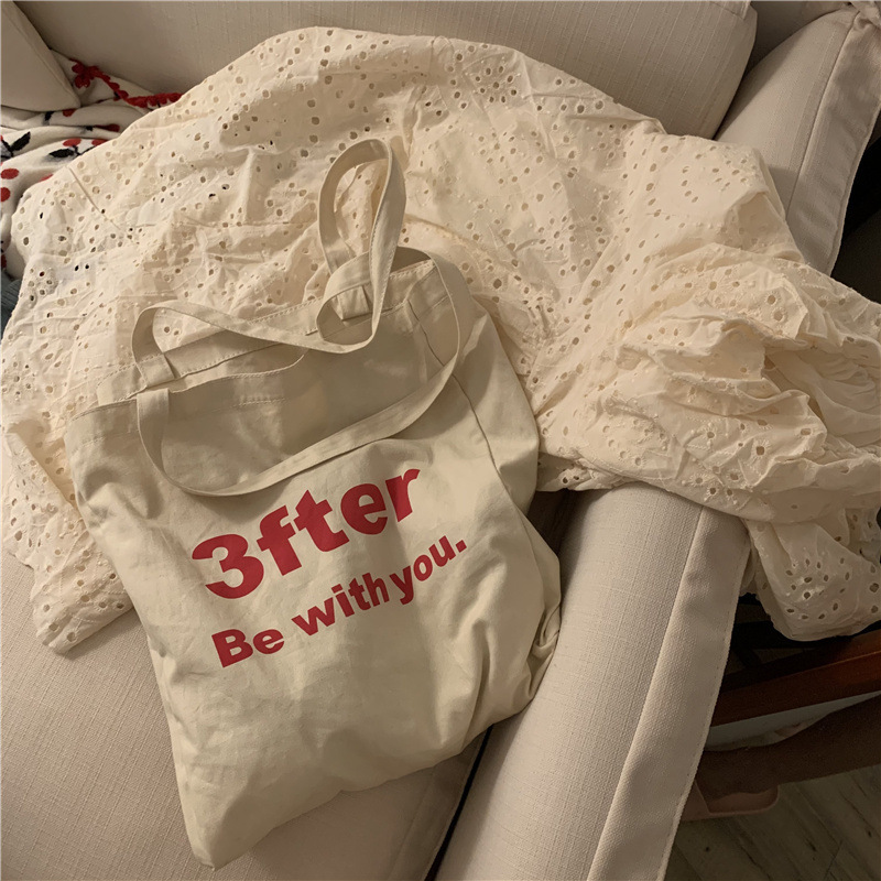 Always with you be with you canvas bag cotton hand shoulder bag