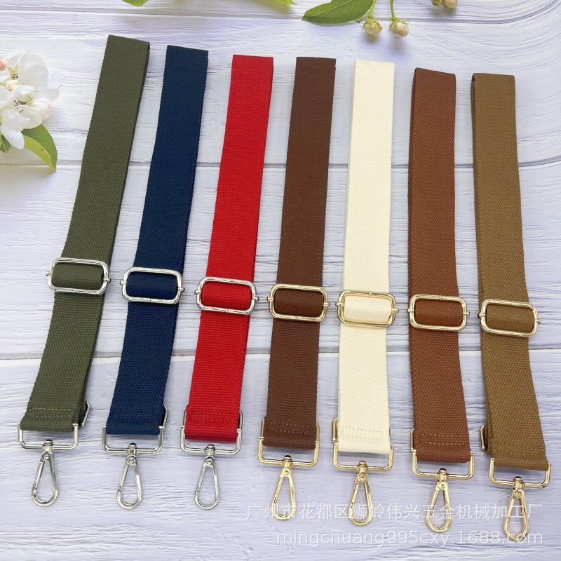 Casual and versatile solid color thickened cotton belt luggage belt adjustable cross-body replacement luggage bag shoulder strap accessory belt