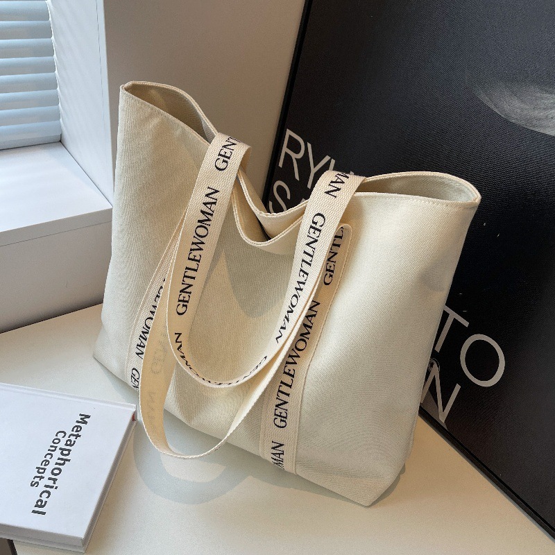 New gentlewoman canvas bag women's large capacity tote bag shopping bag student class shoulder bag