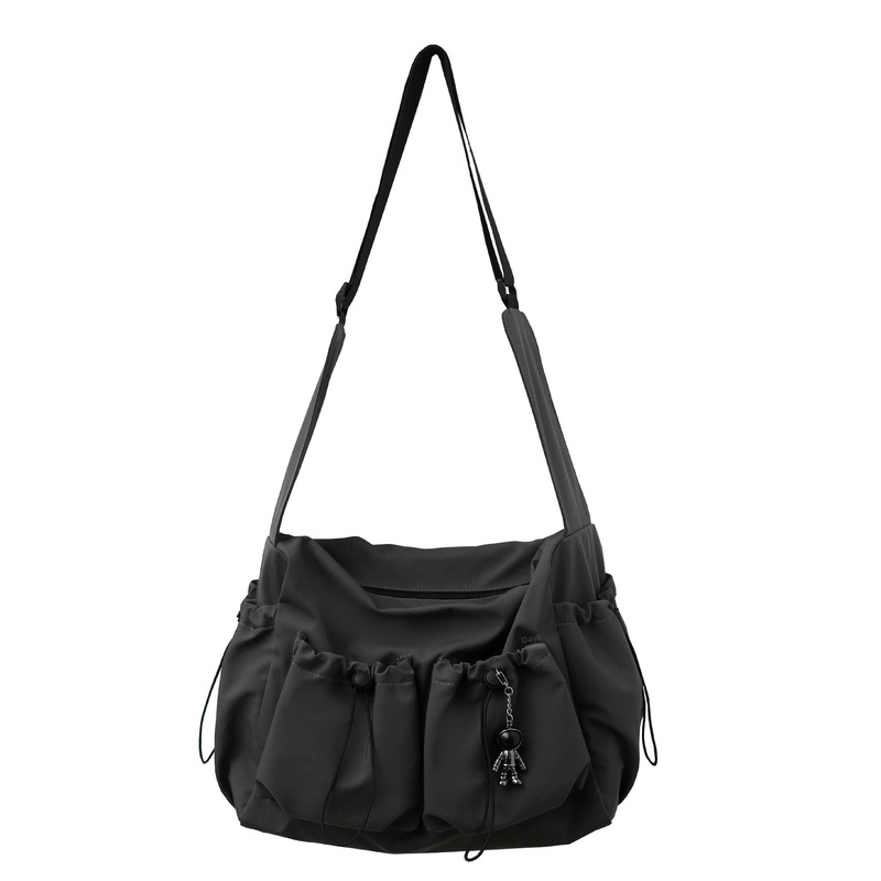 Literary Youth Shoulder Bag Women's Ins Style Solid Color Couple Fashion Workwear Crossbody Bag Trendy Brand Niche Postman Bag Men