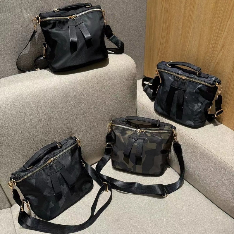 Cross-border new waterproof medium saddle bag nylon cloth fashion versatile camouflage casual simple handheld crossbody bag
