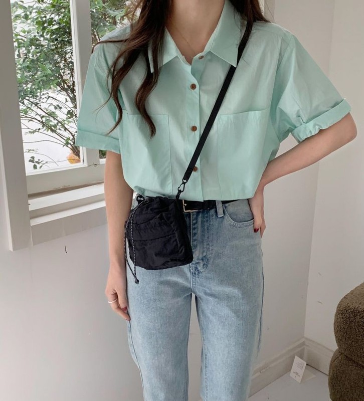 New style bag Korean simple drawstring nylon crossbody bag women's summer niche versatile shoulder bag lightweight small square bag