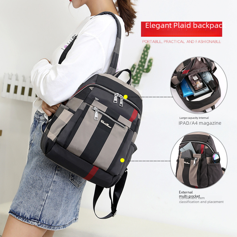 Backpack Women's New Korean Style Nylon Oxford Cloth School Bag Large Capacity Backpack