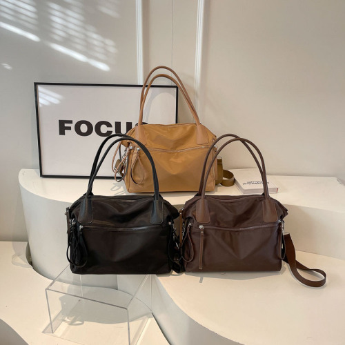 2024 new crossbody bag for women nylon cloth solid color portable tote bag large capacity commuter armpit bag shoulder bag