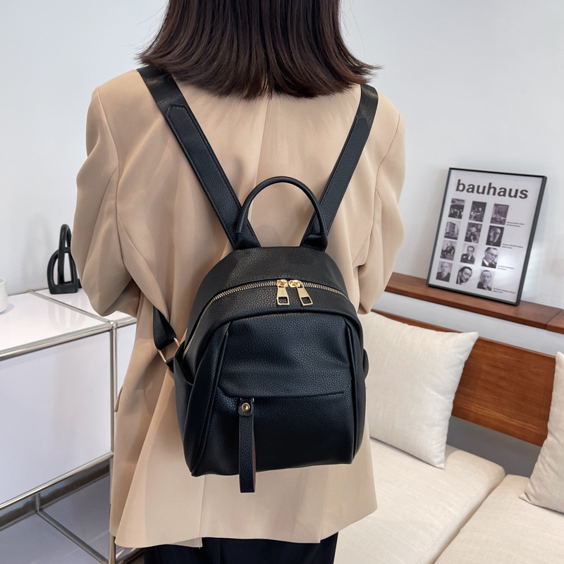 Casual small backpack women's cross-border backpack 2024 new trendy Korean version large capacity fashion pu school bag travel bag for women