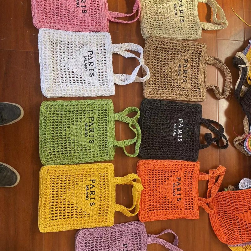 PS square woven bag mesh mesh beach bag beach bag handmade