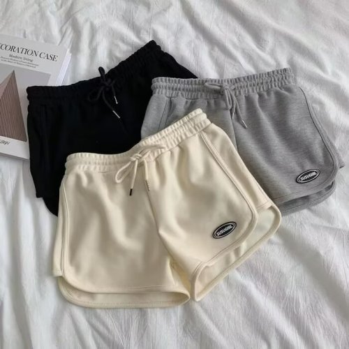 Can be returned and exchanged in second batch American high street sports shorts women's summer thin solid color pants trendy brand straight loose casual